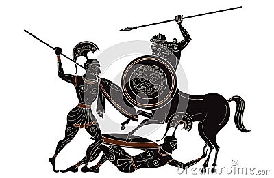 Centaur,hero,spartan,myth.Ancient civilization culture Vector Illustration