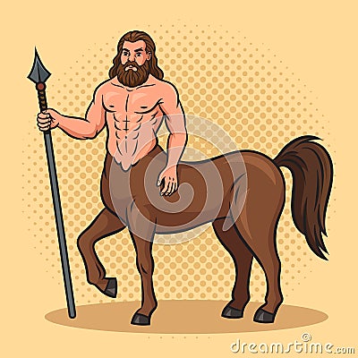 Centaur myth creature pop art vector illustration Vector Illustration