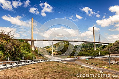 Centenario bridge modern bridge crossing the Panama Canal outside Panama City in Panama Stock Photo