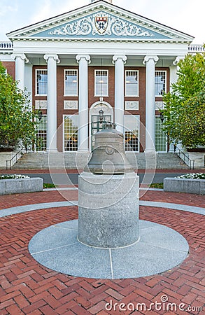 Centennial Bell and Baker Library at Harvard Business School Editorial Stock Photo