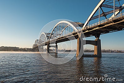 Centennial Bridge Crosses the Mississippi River Stock Photo
