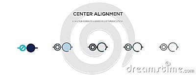 Center alignment icon in different style vector illustration. two colored and black center alignment vector icons designed in Vector Illustration