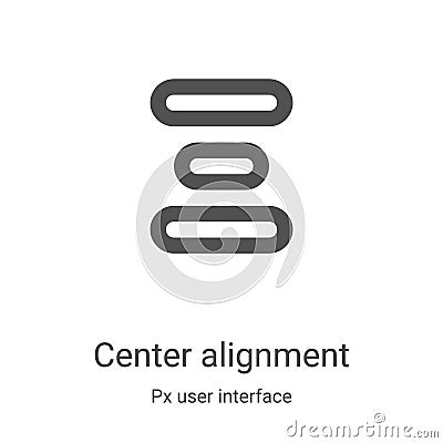 center alignment icon vector from px user interface collection. Thin line center alignment outline icon vector illustration. Vector Illustration