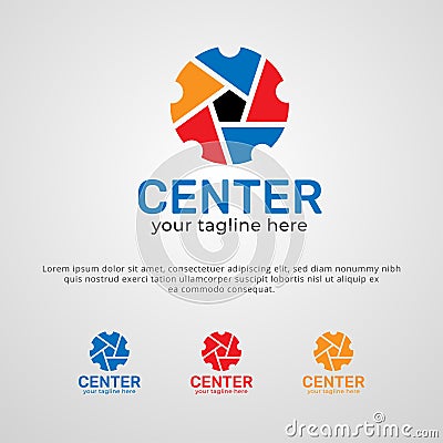 Center Brand or Company Logo Design Template Vector Illustration