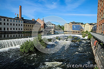 The center of the city of NorrkÃ¶pping in Sweden Stock Photo