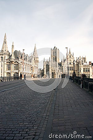 Center of Gent in Belgium Stock Photo