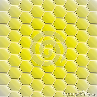 Center gold yellow alighted honeycomb vector Vector Illustration