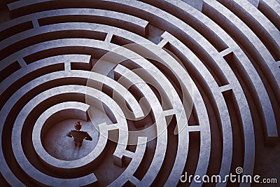 Center of a maze Stock Photo