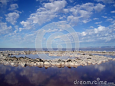 Center of the Spiral Jetty Stock Photo