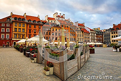 Center of Warsaw Editorial Stock Photo