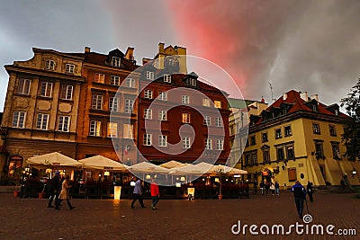 Center of Warsaw Editorial Stock Photo