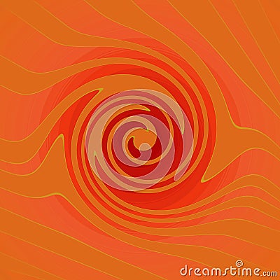 Centered spiral and stripes pattern orange red brown Stock Photo