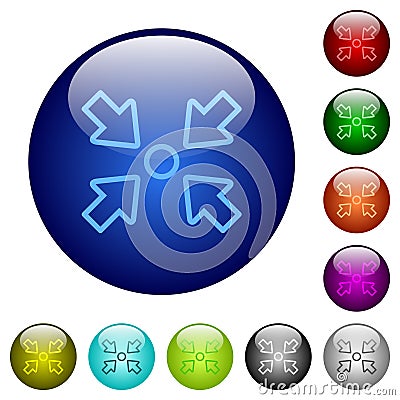 Centering object outline color glass buttons Vector Illustration