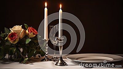 centerpiece dinner candle Cartoon Illustration