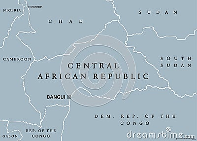 Central African Republic political map Vector Illustration