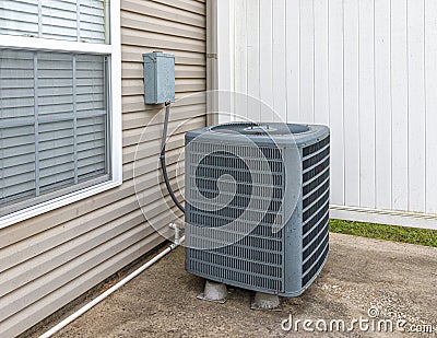 Central Air Conditioning Unit Stock Photo