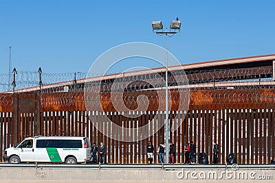 Central American migrants is detained by the border patrol Editorial Stock Photo