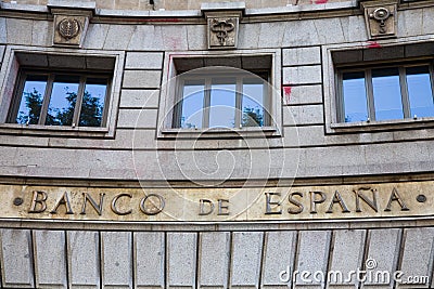 Central bank, Spain Editorial Stock Photo