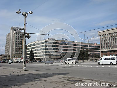 Central Boulevard, Zaporozhye, UA Editorial Stock Photo