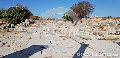 A central building in the ancient city of Izmir Ephesus, of course in ruins, but very valuable Stock Photo