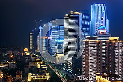Central Business District in Qingdao, China Editorial Stock Photo