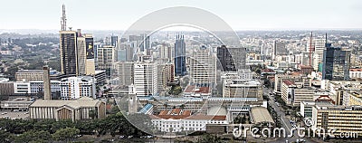 Central business district and skyline of Nairobi Editorial Stock Photo