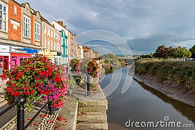 Central canal in Bridgwater Stock Photo