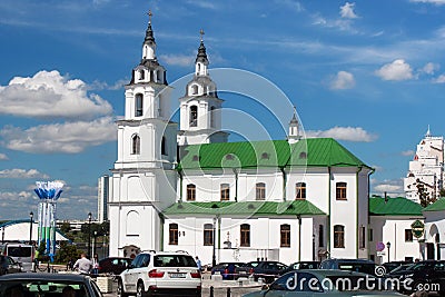 MINSK, BELARUS - AUGUST 01, 2013: The building of Holy Spirit Cathedral church the modern building was built in the XVIII century Editorial Stock Photo