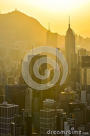 Central CBD in sunset Stock Photo