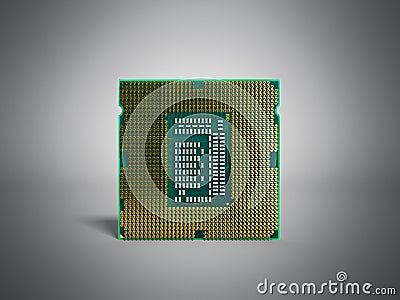 Central Computer Processors CPU High resolution 3d render on gey Stock Photo