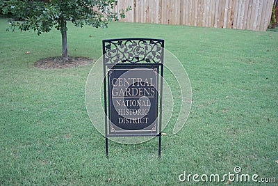 Central Gardens National Historic District, Memphis, Tennessee Editorial Stock Photo