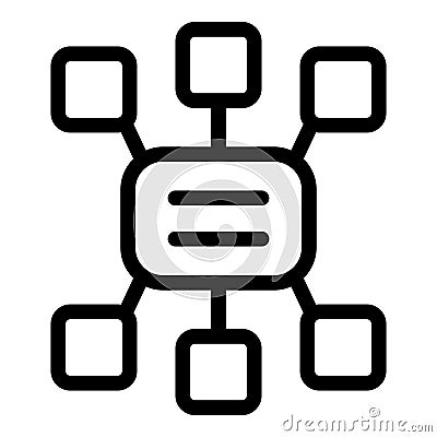 Central hub connecting multiple nodes representing data network infrastructure Vector Illustration