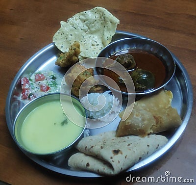 Maharashtrian Thali Stock Photo