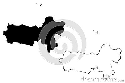Central Java map vector Vector Illustration