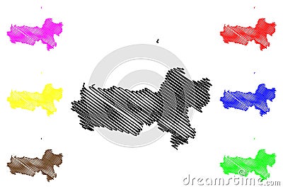 Central Java map vector Vector Illustration