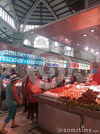 Central market valencia shopping food bying Editorial Stock Photo