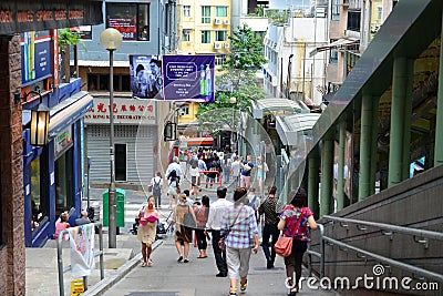 Shelley Street, Hong Kong Island Editorial Stock Photo