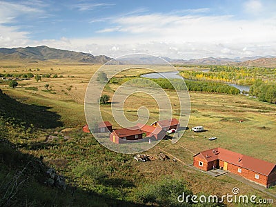 Central Mongolia landscape, Selenge river Stock Photo