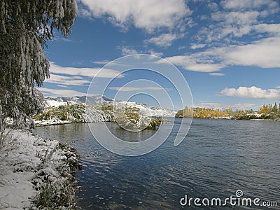 Central Mongolia landscape, Selenge river Stock Photo