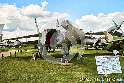 06.16.2022 Central Museum of the Air Force at the Air Force Academy, Monino, Moscow region MiG-31 Foxhound is a Soviet Editorial Stock Photo