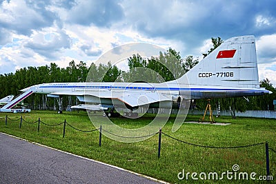 06.16.2022 Central Museum of the Air Force at the Air Force Academy, Monino, Moscow region passenger supersonic airliner Tu144 Editorial Stock Photo