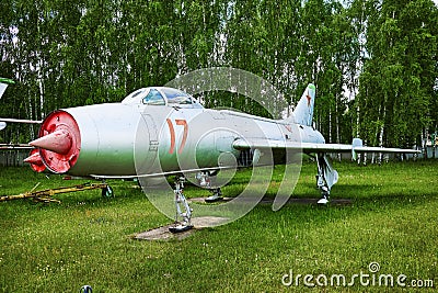 06.16.2022 Central Museum of the Air Force at the Air Force Academy, Monino, Moscow region The Su-7L is an experimental Editorial Stock Photo