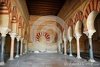 Central nave, Medina Azahara, Spain. Stock Photo