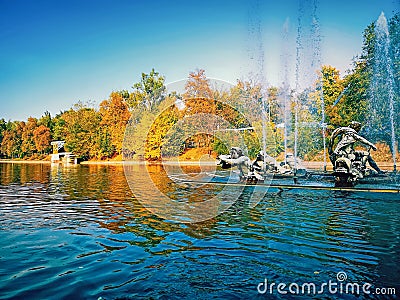Central Park of Almaty, Kazakhstan Stock Photo
