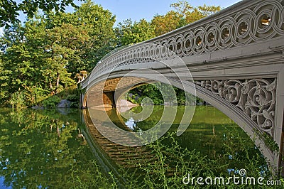 Central Park and Bow Bridge, New York Stock Photo