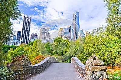 Central Park in New York City in autumn Stock Photo