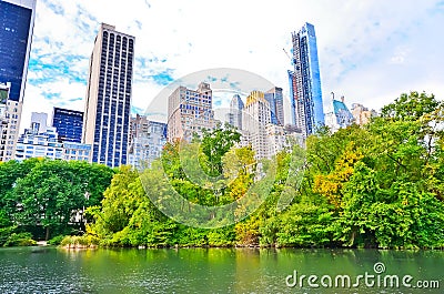 Central Park in New York City in autumn Stock Photo