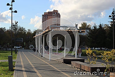 Central passage of the city of Ivanteevka. Editorial Stock Photo