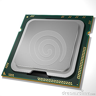 Central processing unit CPU. 3d rendering. Graphic illustration Cartoon Illustration