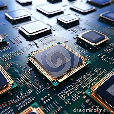 Central processor units gathered, isolated, awaiting computational tasks Stock Photo